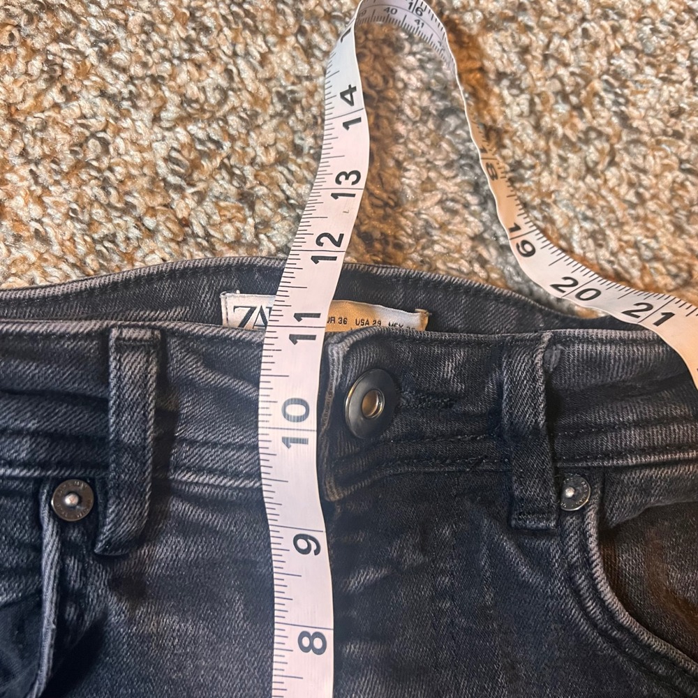 Zara EUR 36‎ USA 29 Black Wash Denim Jeans Slim Fit Casual Everyday - Picture 4 of 7